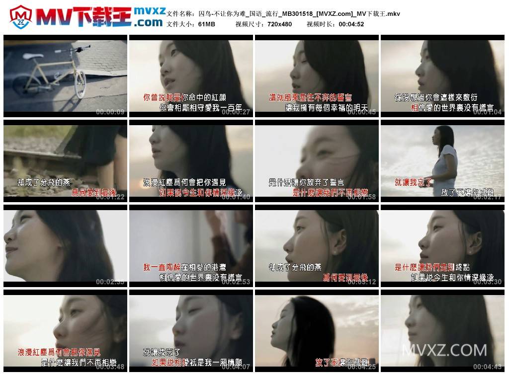 囚鸟-不让你为难_国语_流行_MB301518